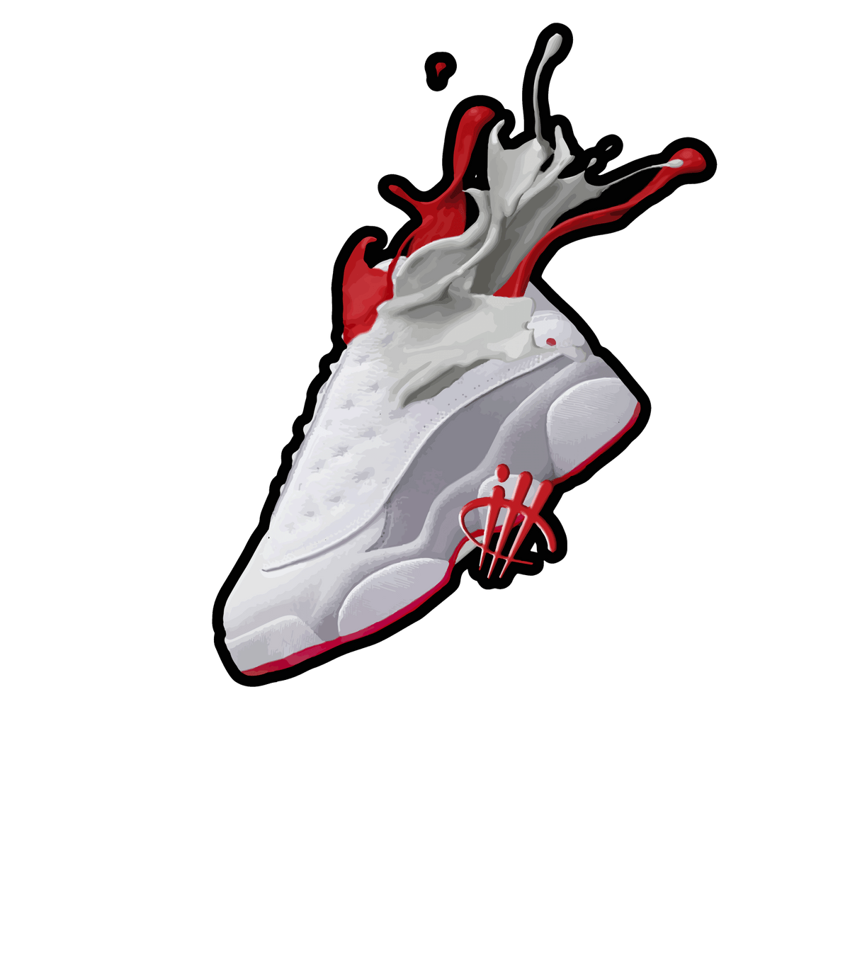 Air Jordan 13 Wolf Grey - White T-Shirt (SPLASH)