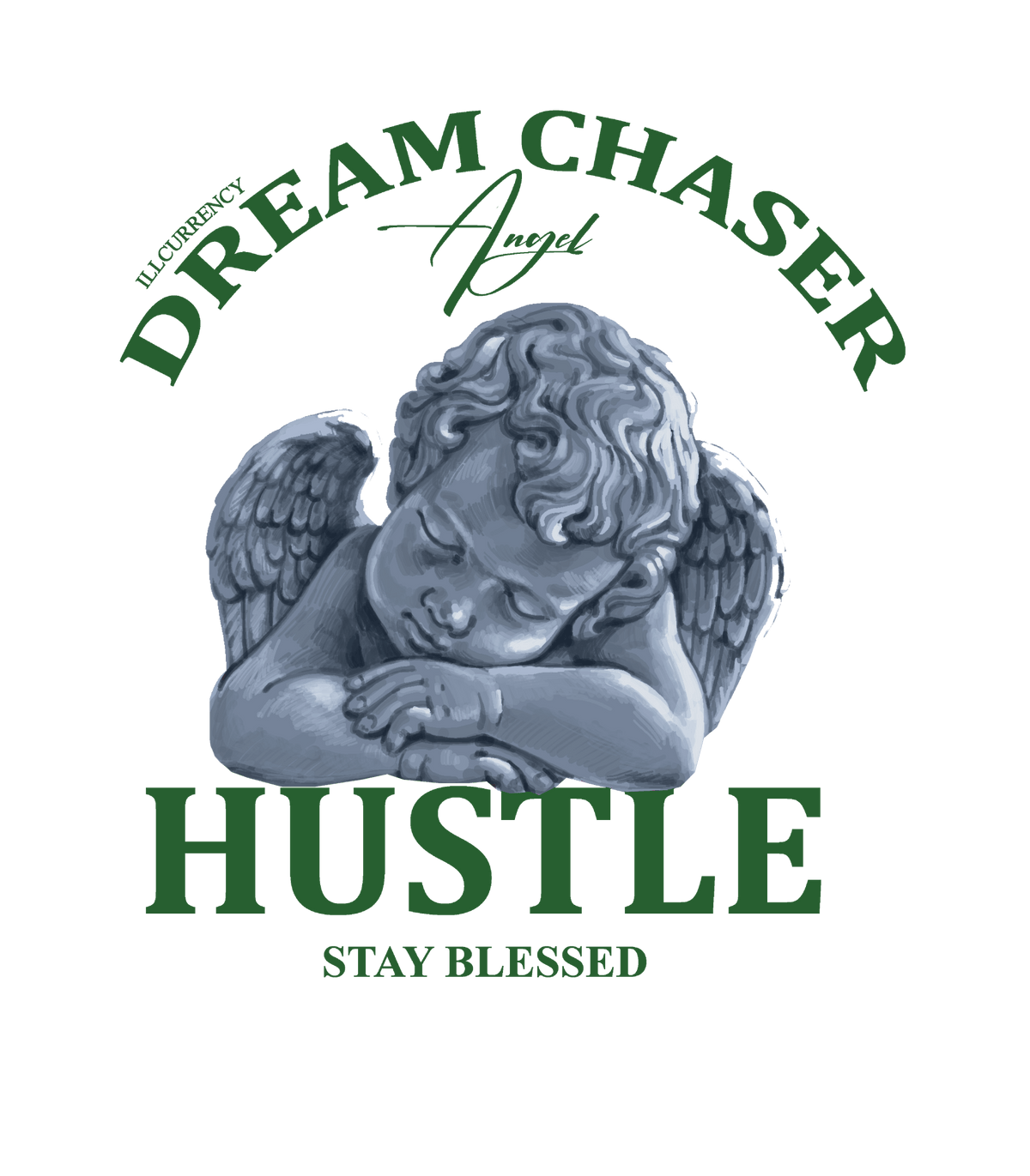 Nike Dunk Low Satin Green - White T-Shirt (Dream Chaser Angel)