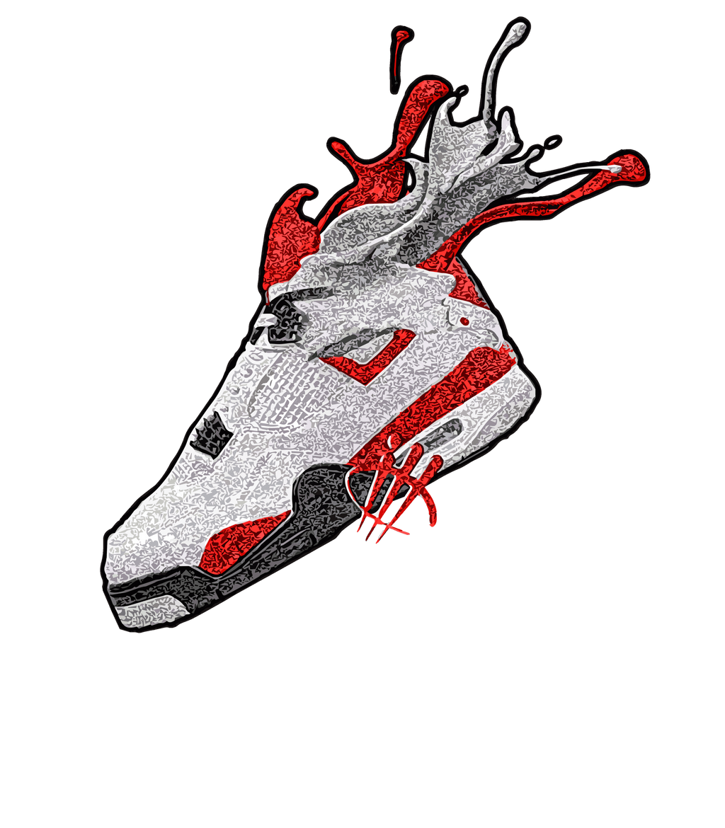 Air Jordan 4 "Red Cement" White T-Shirt (SPLASH)