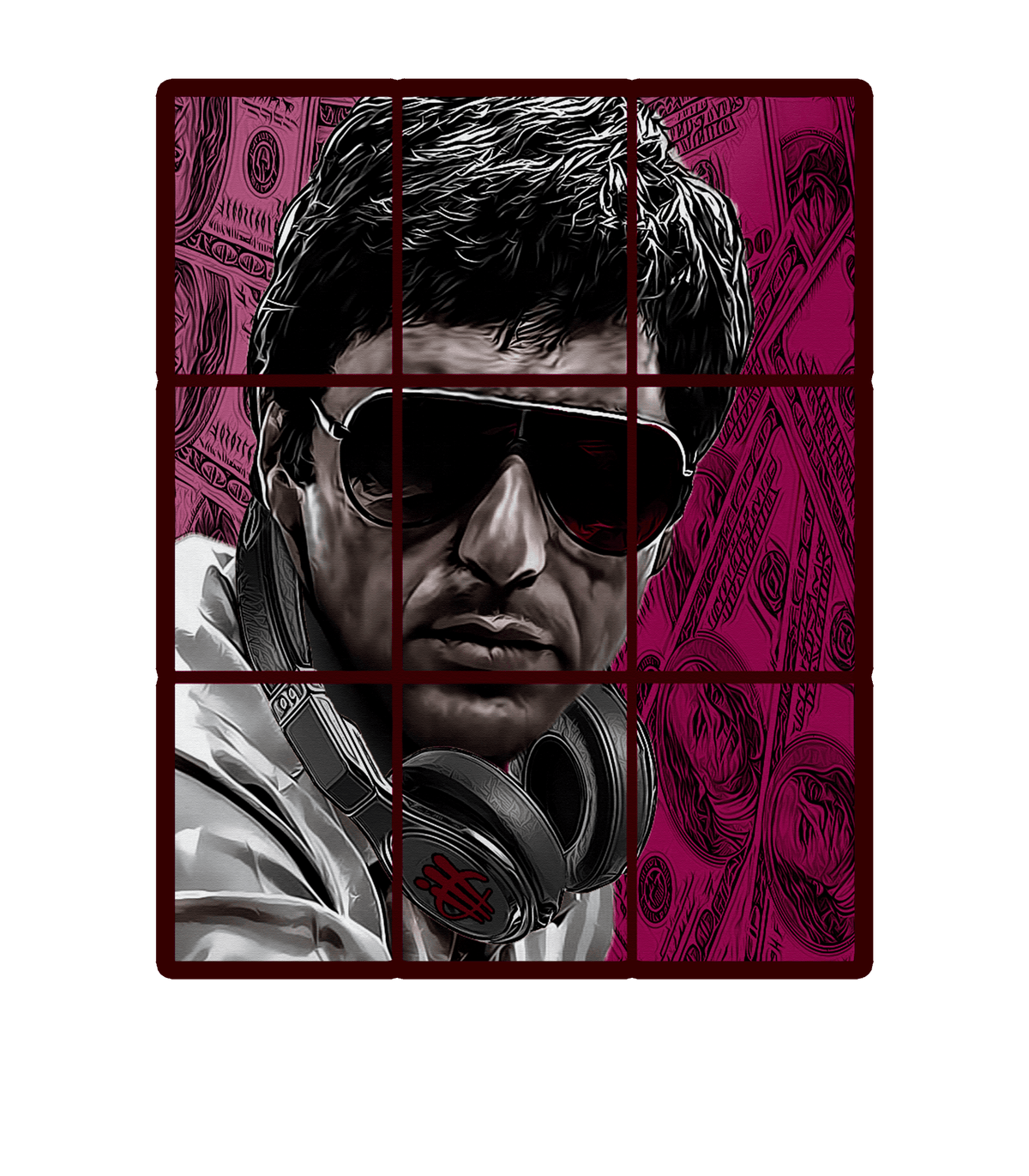 Air Jordan 5 Burgundy - Black T-Shirt (PACINO)