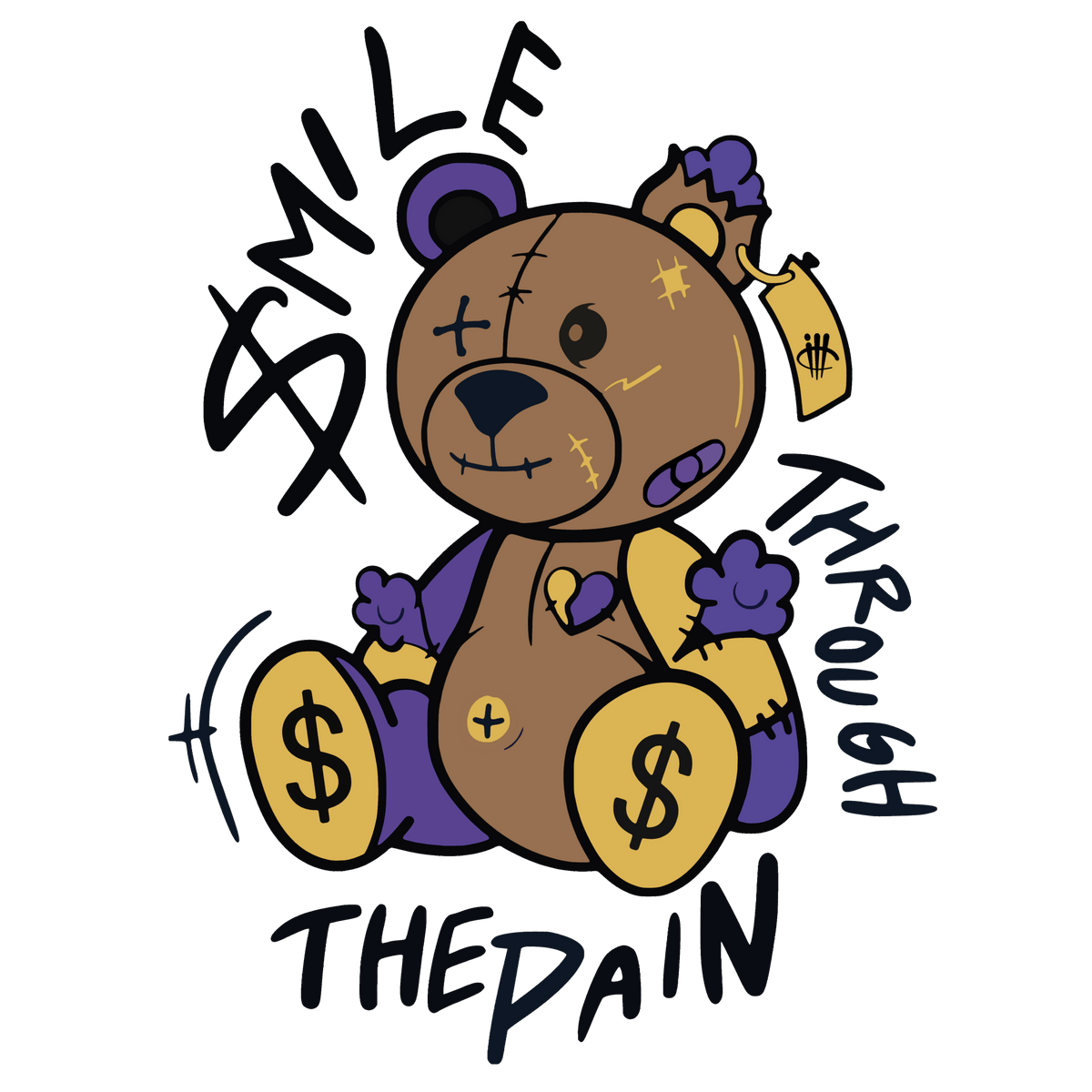 Air Jordan 12 Field Purple - Purple T-Shirt (SMILE THROUGH THE PAIN)