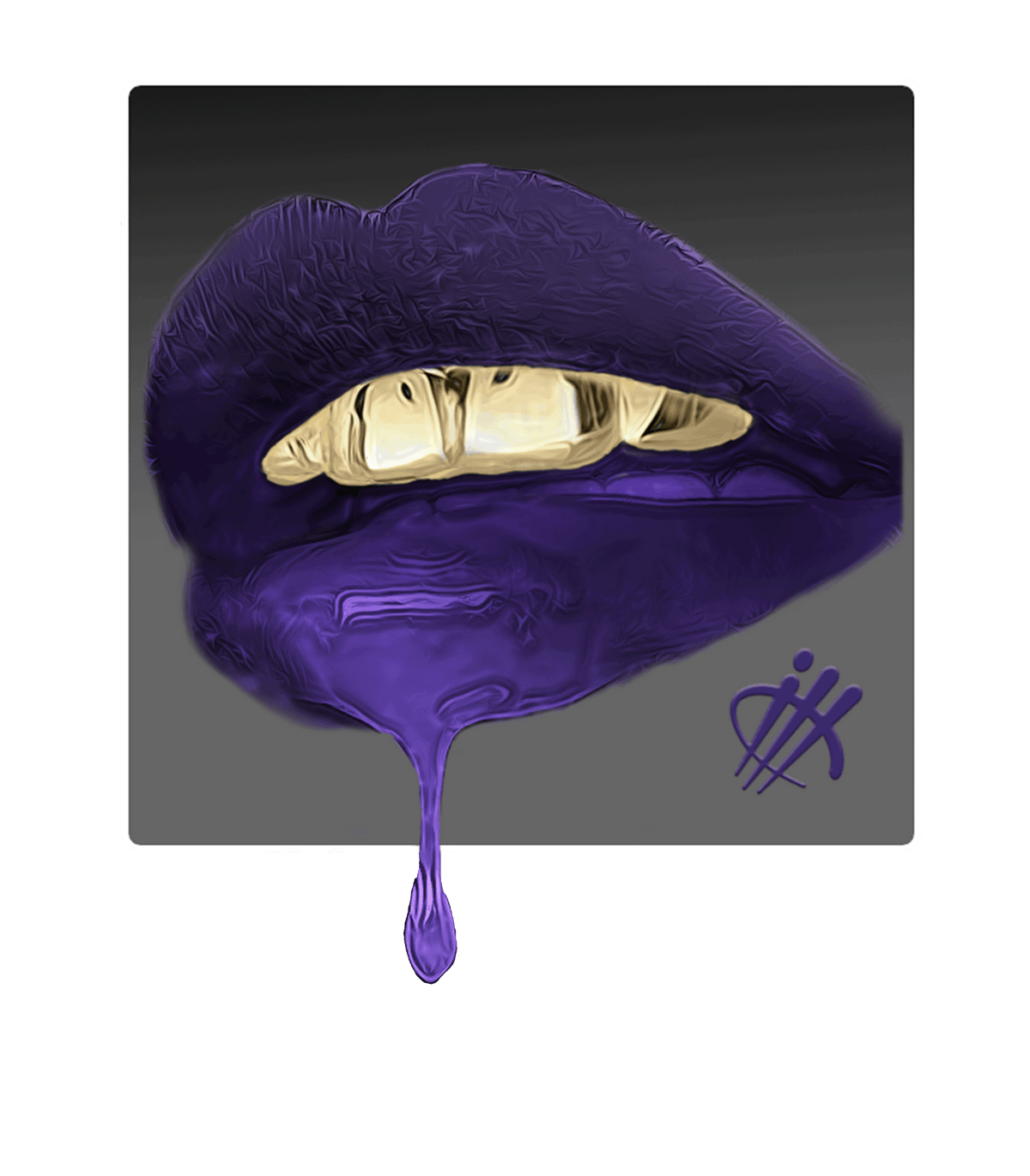 Air Jordan 12 Field Purple - Black T-Shirt (lipstick)