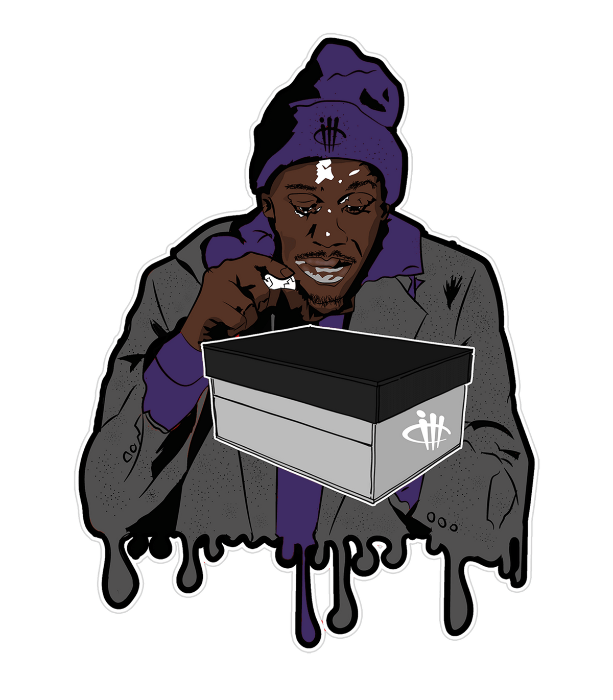 Air Jordan 12 Field Purple - Black T-Shirt (uncensored)