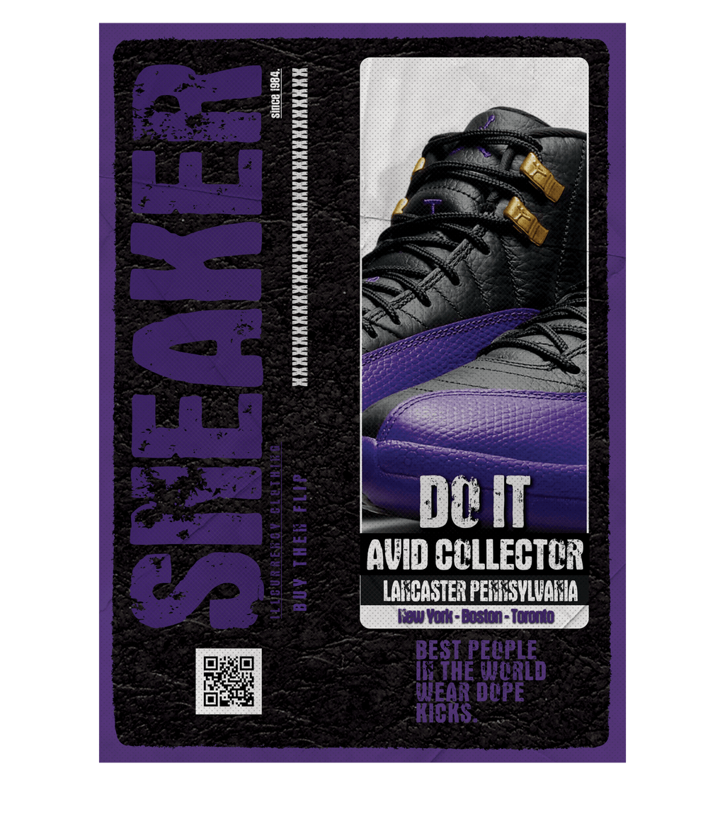 Air Jordan 12 Field Purple - Black T-Shirt (SNEAKER COLLECTOR)