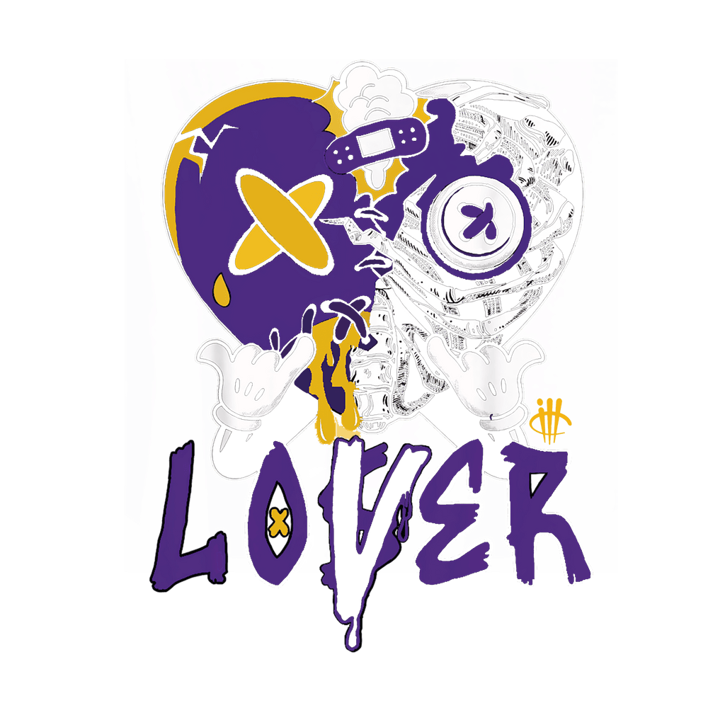 Air Jordan 12 Field Purple - Black T-Shirt (Lover Heart)