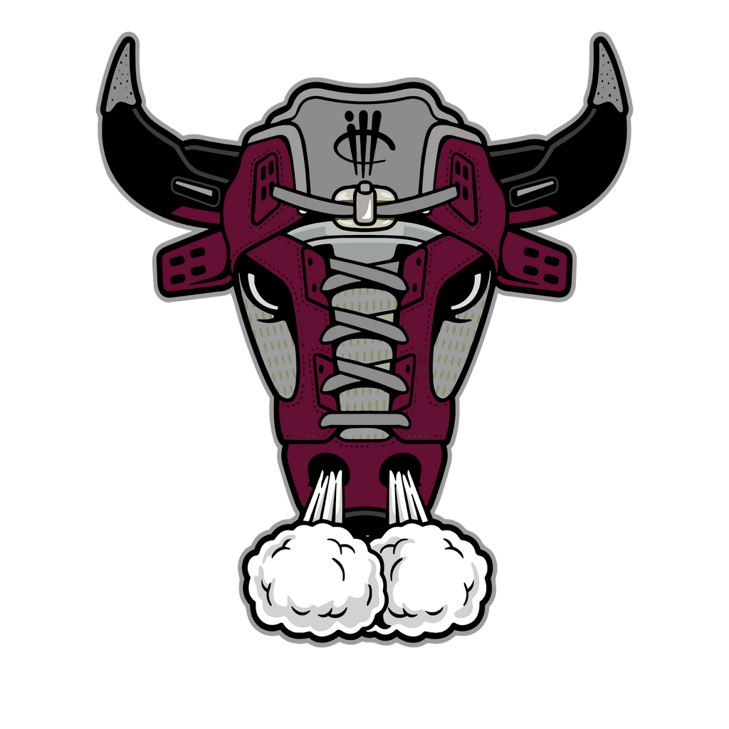 Air Jordan 5 Burgundy - Grey T-Shirt (LACED BULL)