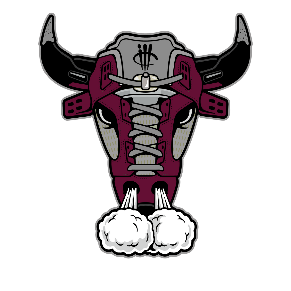 Air Jordan 5 Burgundy - Maroon T-Shirt (LACED BULL)