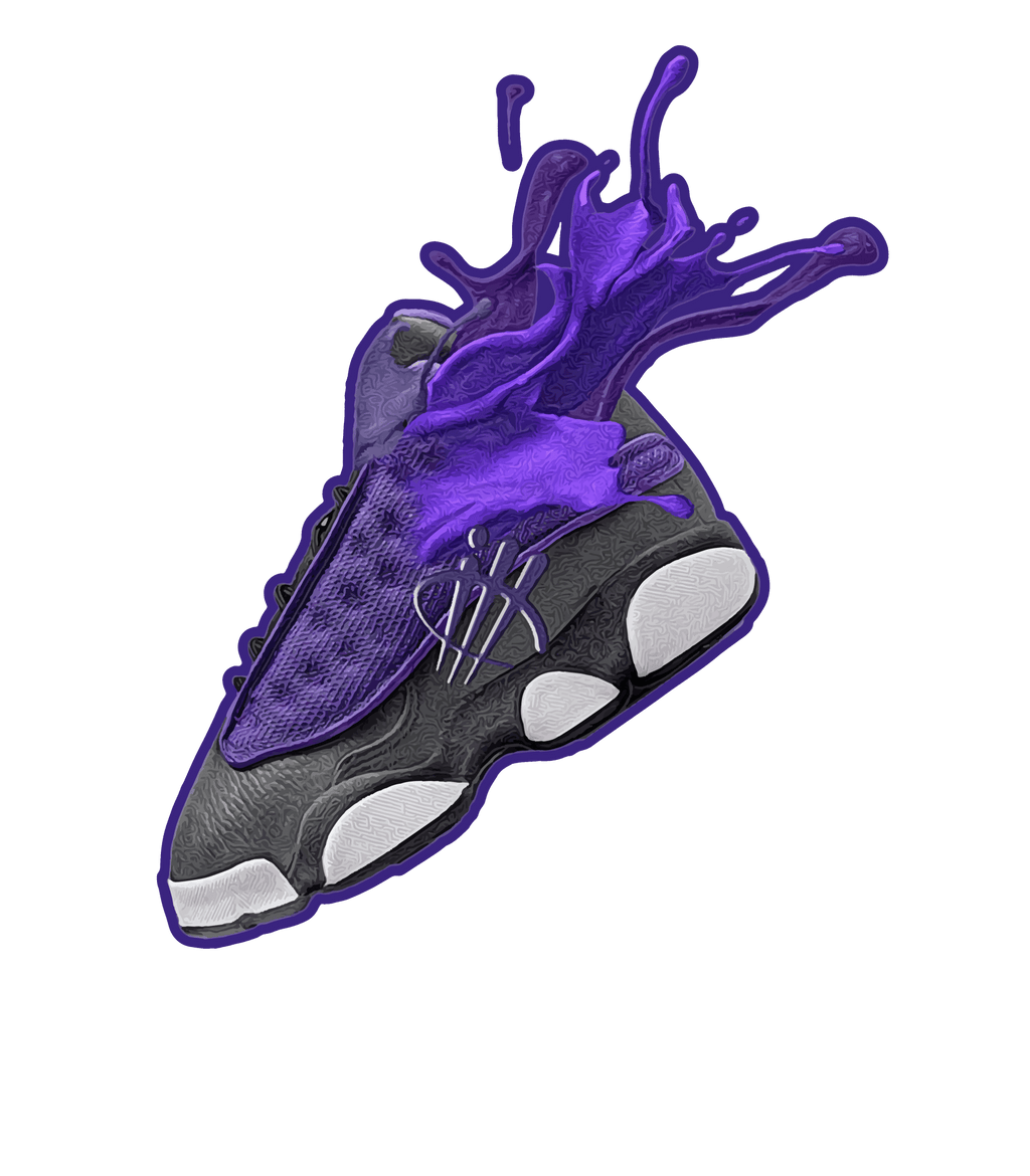 Air Jordan 13 Retro Purple Venom - White T-Shirt (SPLASH)