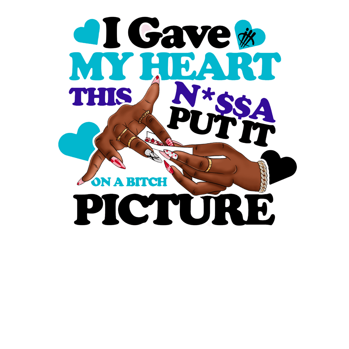 Air Jordan 6 Retro Aqua Purple T-Shirt (I GAVE HIM MY HEART)