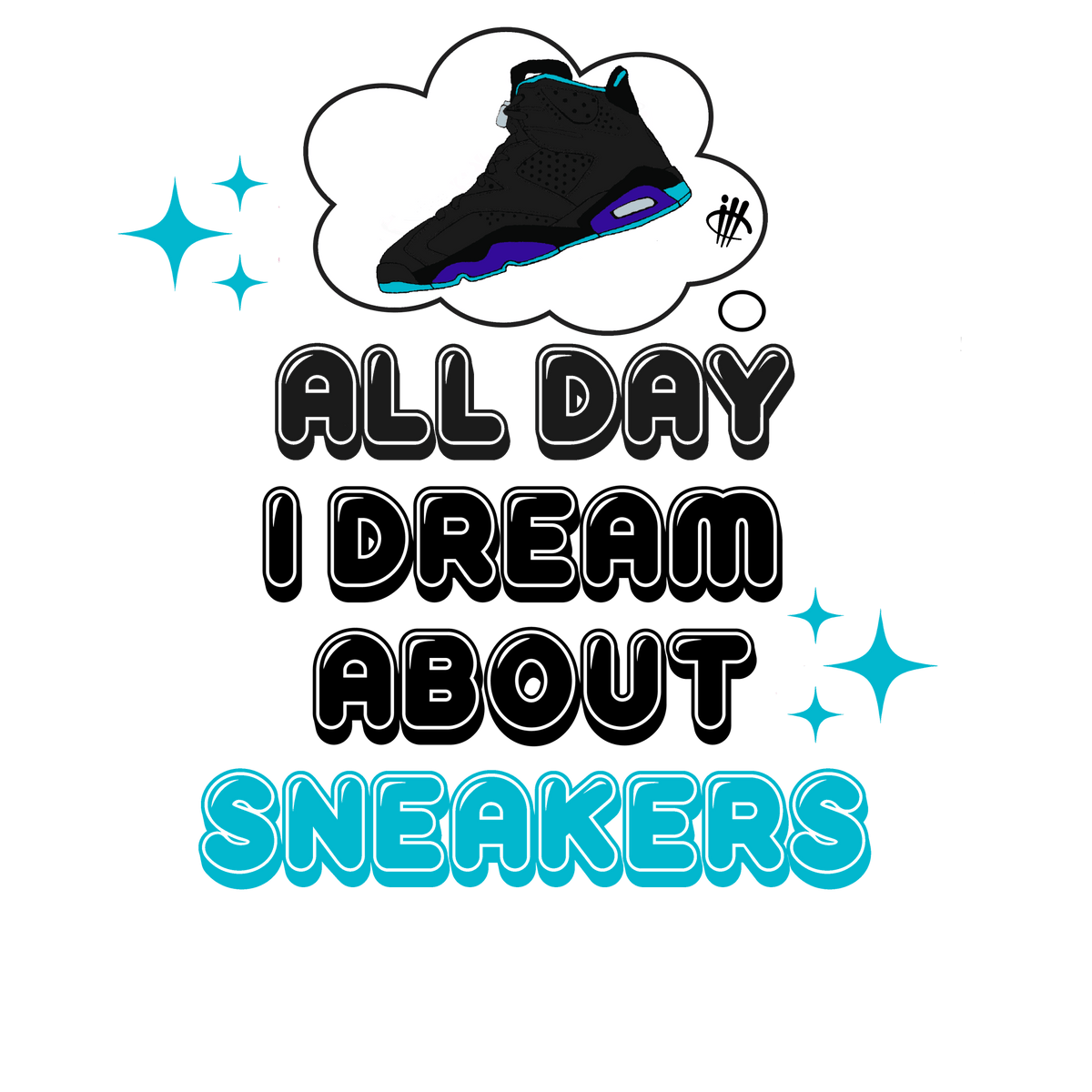 Air Jordan 6 Retro Aqua Purple T-Shirt (DREAMING EVERYDAY)
