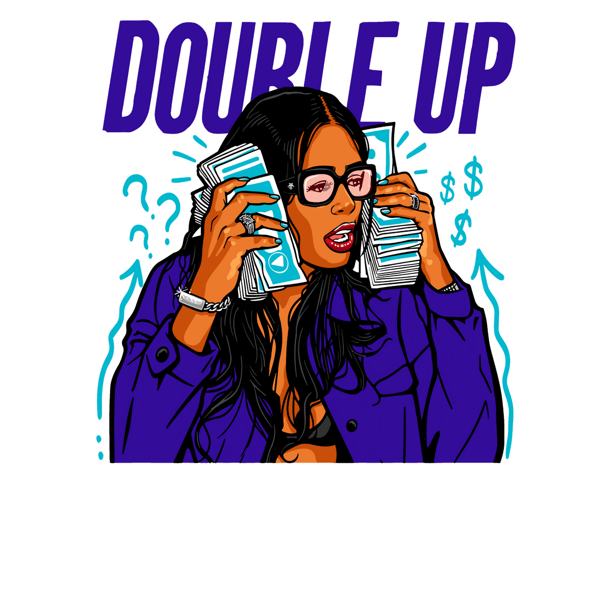 Air Jordan 6 Retro Aqua Black T-Shirt (Double Up)