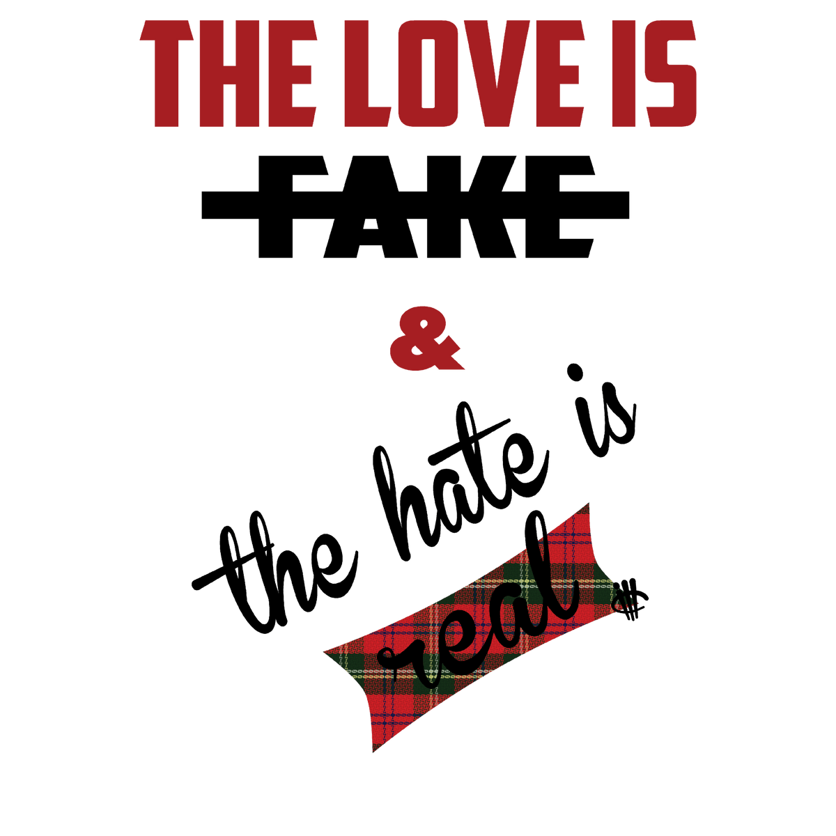 AIR JORDAN 5 "PLAID" White T-Shirt (Love is Fake)