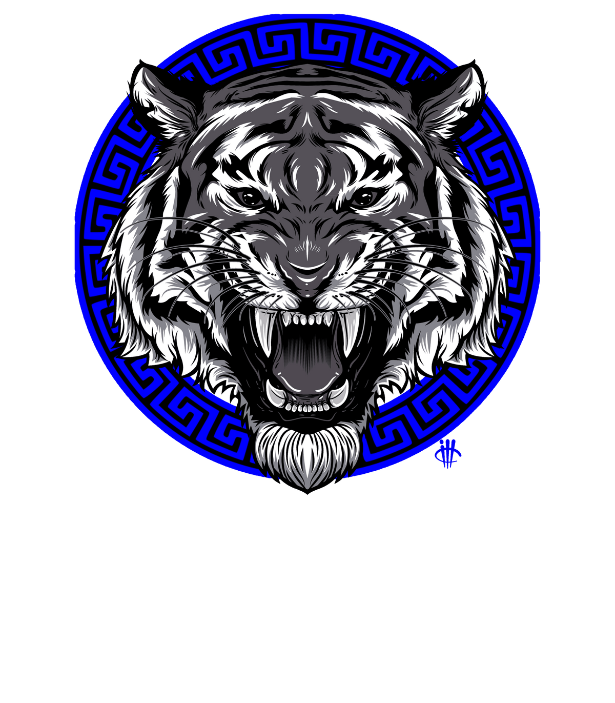 Air Jordan 1 Royal Reimagined Black T-Shirt (ANGRY TIGER)