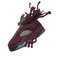 Air Jordan 5 “Burgundy” Black T-Shirt (SPLASH 5) product image 1