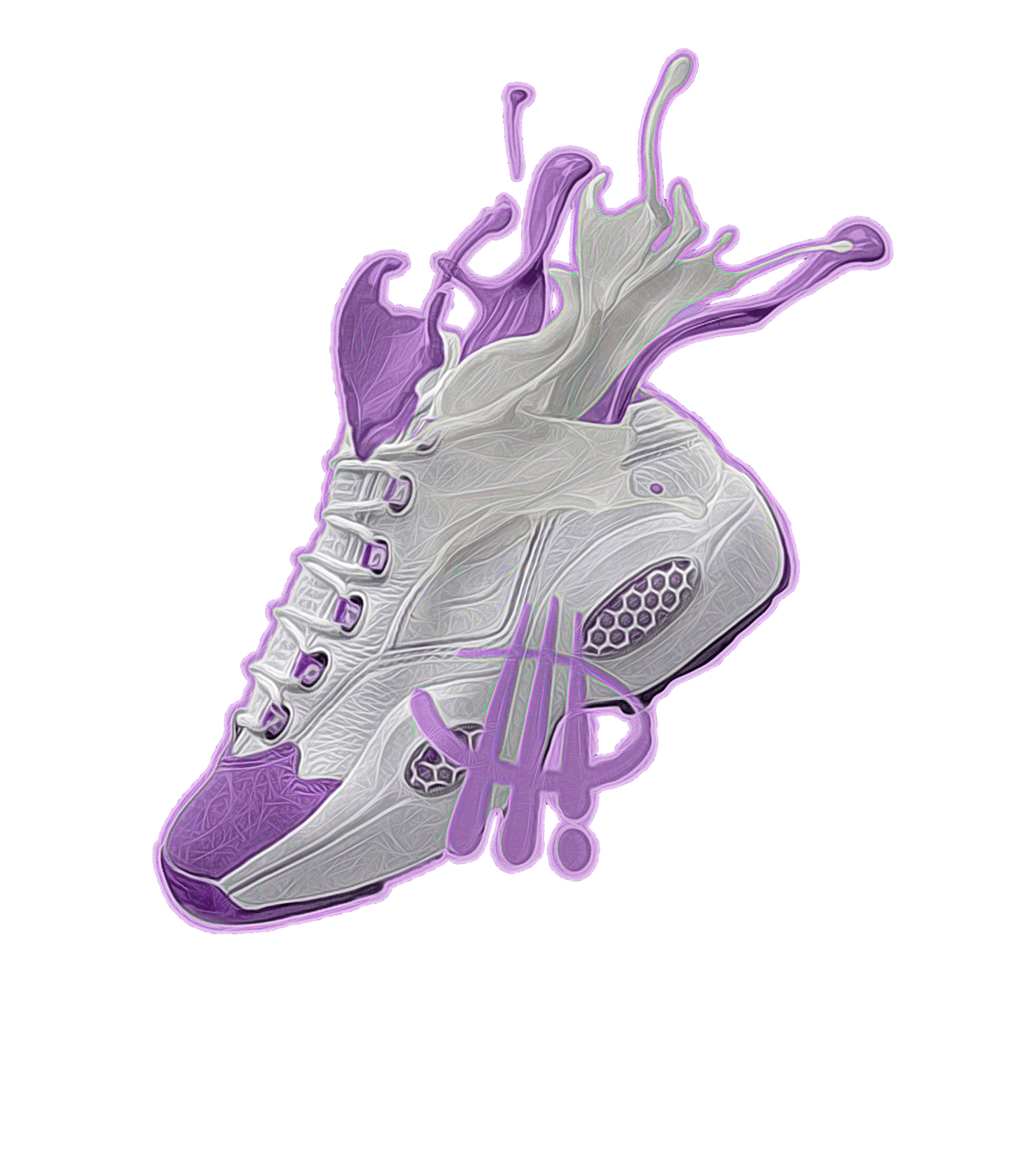Reebok Question Mid “Grape Toe”| ILLCURRENCY Black T-Shirt product image 1