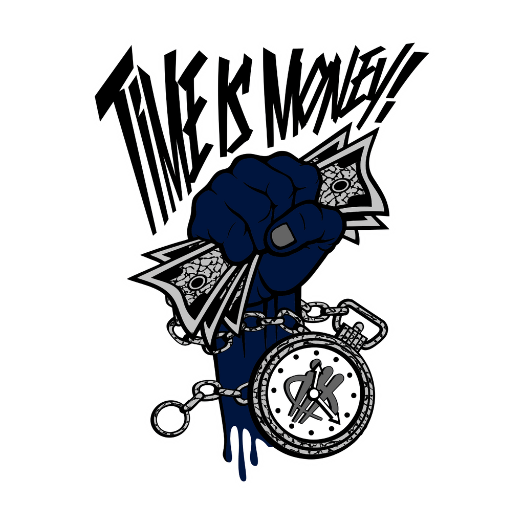 AIR JORDAN 3 “WHITE NAVY”| ILLCURRENCY Blue T-Shirt (Time product image 1
