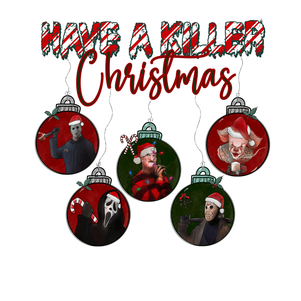 CHRISTMAS UGLY SWEATERS Black T-Shirt (killer product image 1