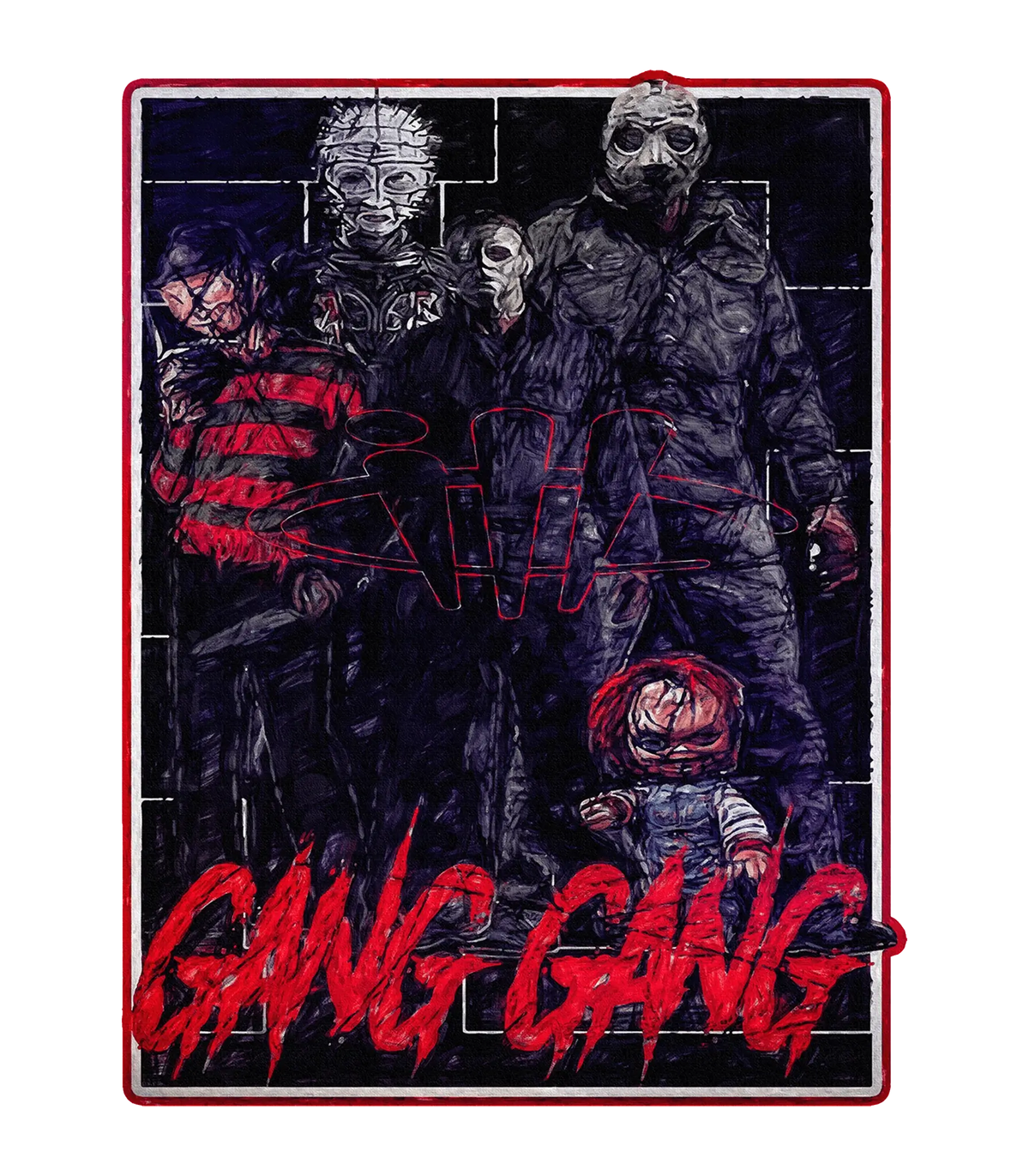 Air Jordan 4 Red Cement - Black T-Shirt (GANG GANG)