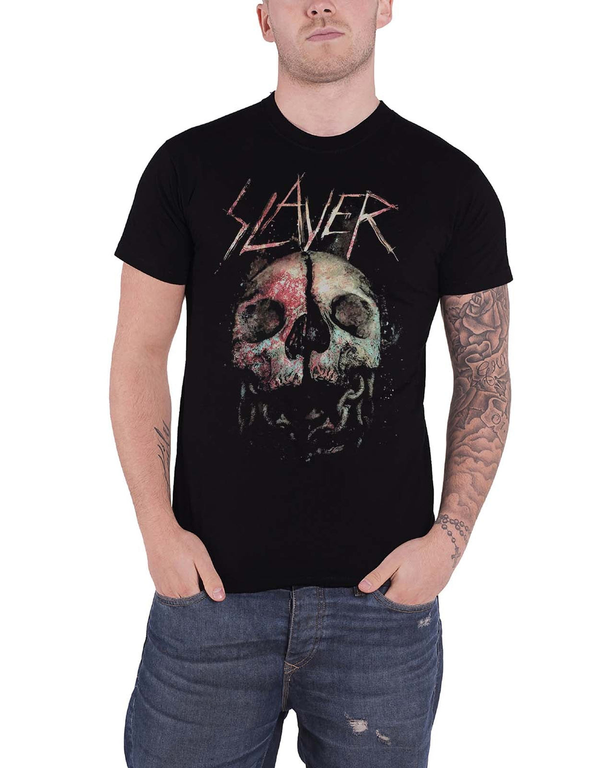 Slayer Cleaved Skull T Shirt product image 1