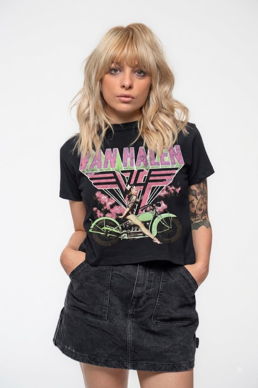 Van Halen Neon Retro Pin Up Rider Crop Top product image 1